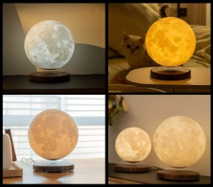 Magnetic Floating LED Light 3D Levitating Spinning Moon Lamp