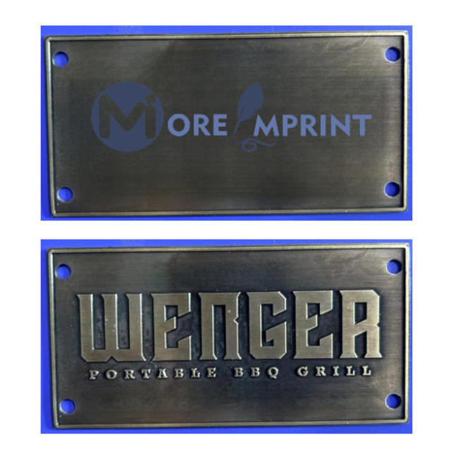 Embossed Zinc Alloy Nameplate Die-Cast Label Badge