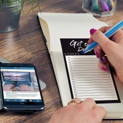 Magnetic Fridge Note Pad List w/ PU Leather Pen Holder Marker Pouch