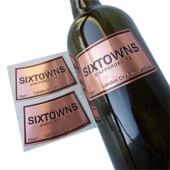 Custom Embossed Metal Gold Label For Wine/Whiskey/Champagne/Perfume Bottle