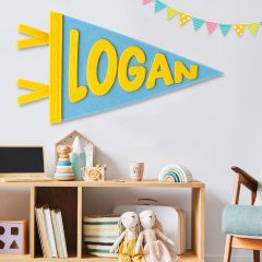 Triangle Name Sign Felt Tie Pennant Banner Wall Flag Decor