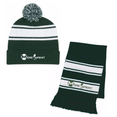 Knit Pom Custom Beanie Scarf Set