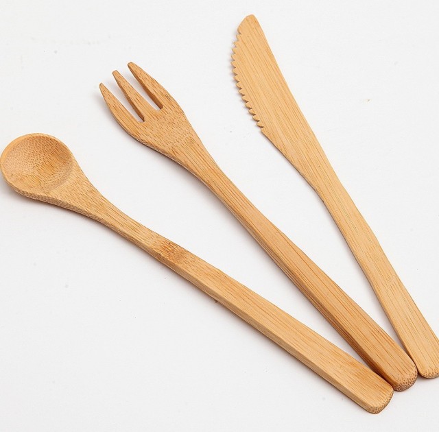 Custom Eco-Friendly Bamboo Dining Utensils Set- 7 Piece