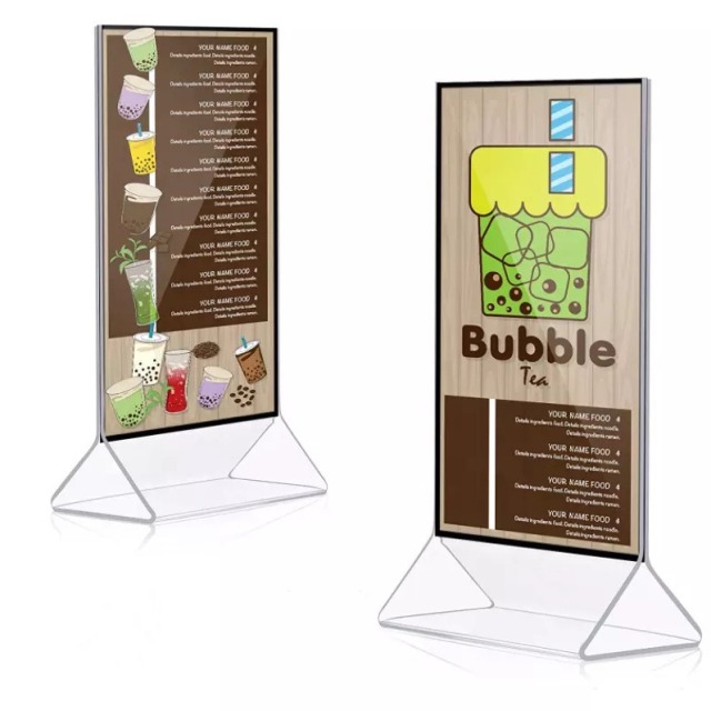 Menu Card Holder restaurant display Acrylic table Tent