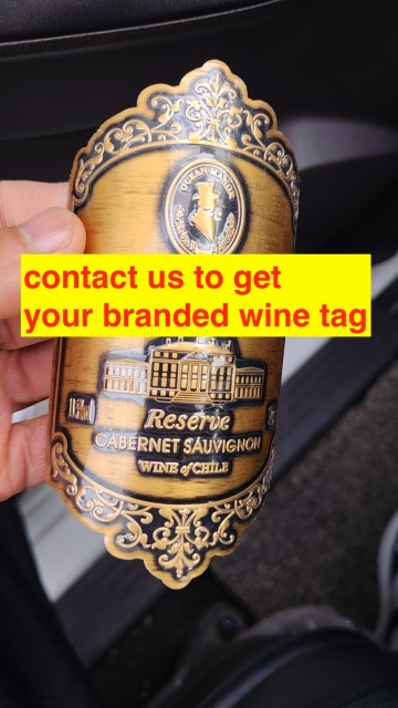 Custom Embossed Metal Gold Label For Wine/Whiskey/Champagne/Perfume Bottle