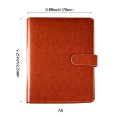 PU Leather Organizer Pockets Binder Refillable Notebook