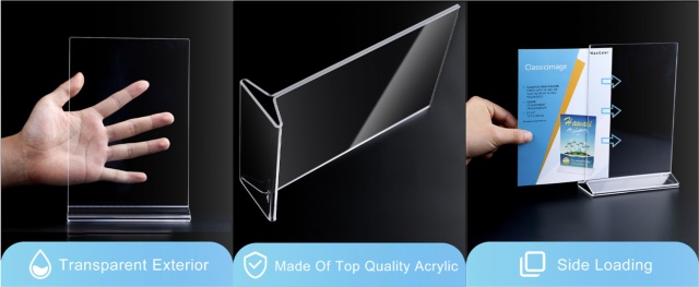 5" x 7 " Clear Acrylic 2-side Top Loading Table Tent