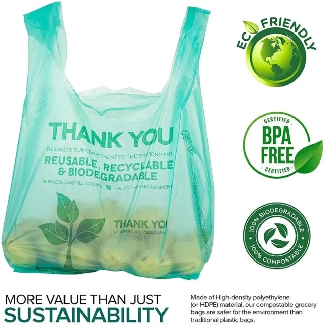 T-shirt Shape Eco Biodegradable Plastic Grocery Shopping Bag