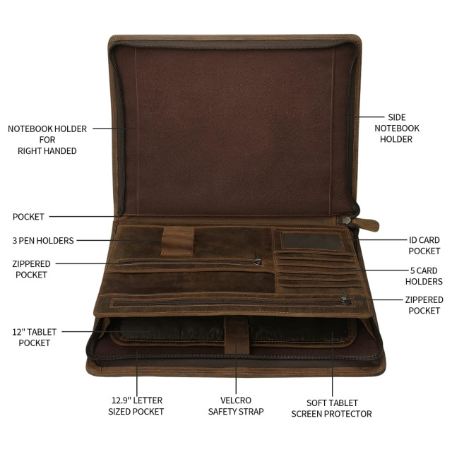 The Vegan Leather Portfolio Organizer Padfolio Folder Binder