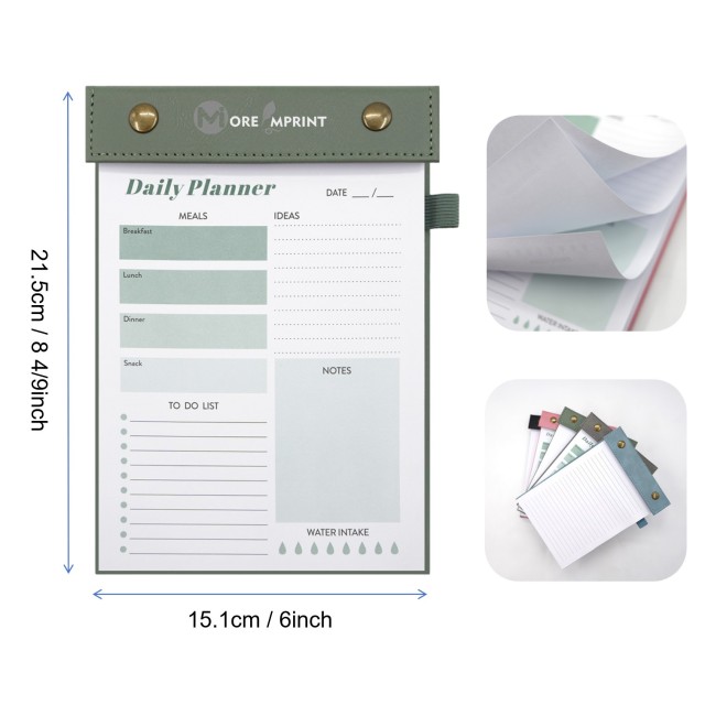 A5 Tear Line Memo Notebook Button Notepad Refillable Diary