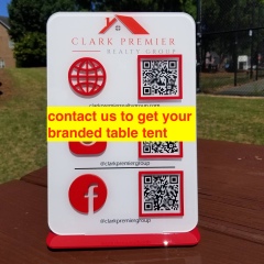 Acrylic QR Code Table Tent- Let's Connect/ Connect with us/ Let's get social