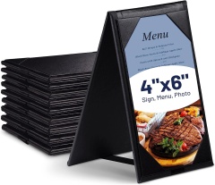 4"x6"Faux Leather Double-Sided Table Tents Mini Display