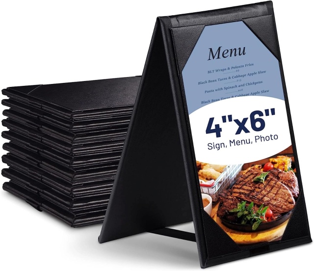 4"x6"Faux Leather Double-Sided Table Tents Mini Display