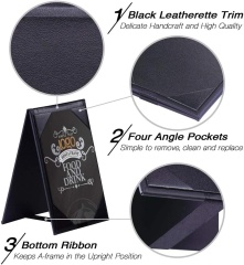 4"x6"Faux Leather Double-Sided Table Tents Mini Display