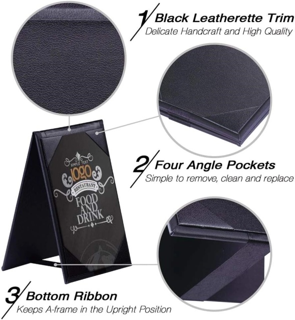 4"x6"Faux Leather Double-Sided Table Tents Mini Display