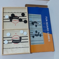 Sling Shot Puck Board Wooden Hockey Table Games Football Toy