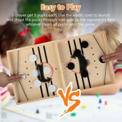 Sling Shot Puck Board Wooden Hockey Table Games Football Toy