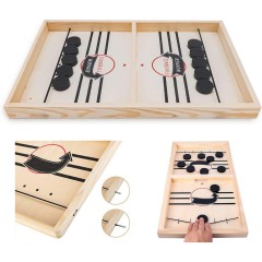 Sling Shot Puck Board Wooden Hockey Table Games Football Toy