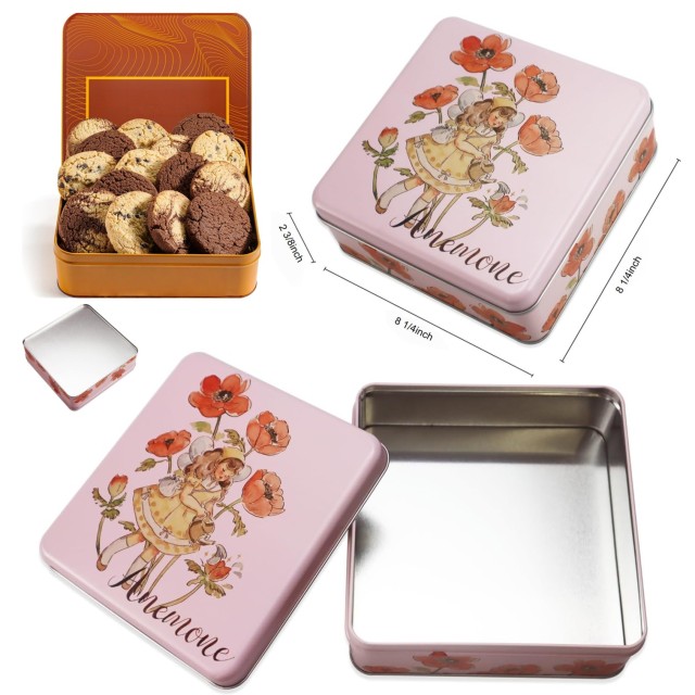Tin Gift Cookie Storage Can Candy Container Chocolate Box