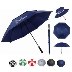 62 Inch Double Canopy Vented Automatic Stick Golf Umbrella