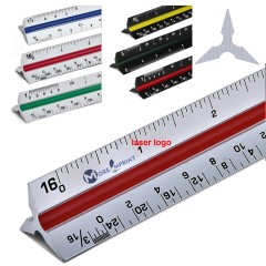 Tri-color Groove 12" Architectural Aluminum Triangular Scale