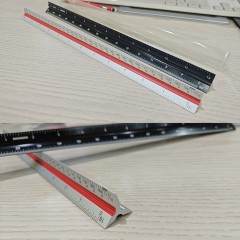 Tri-color Groove 12" Architectural Aluminum Triangular Scale