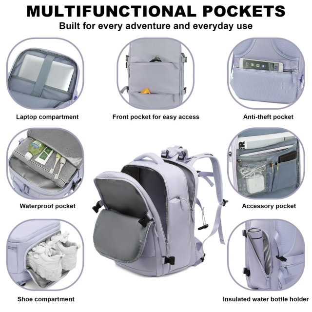 15.6" Laptop Travel Backpack Carry On Luggage Casual Daypack