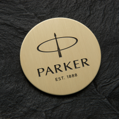 3" W x 1" H Personalized Etched Gold Name Label Art Tag
