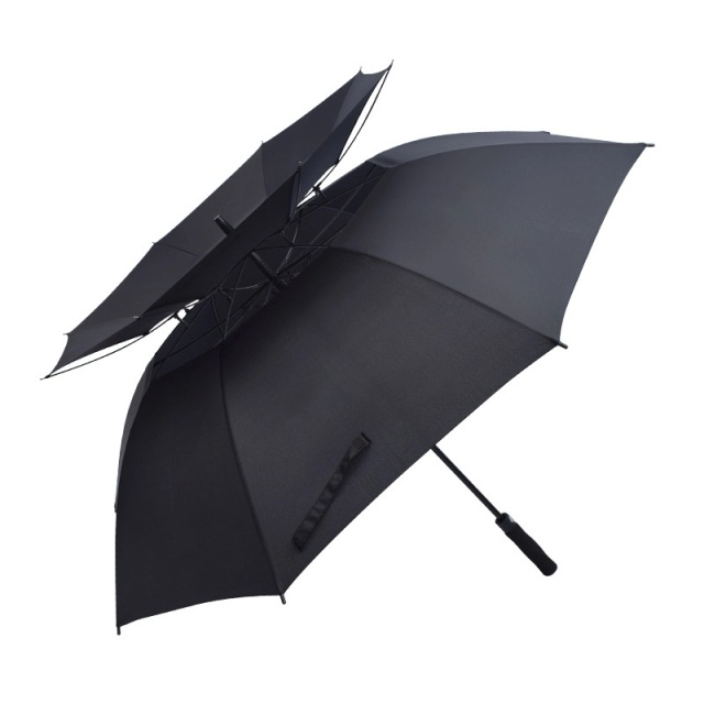 62 Inch Double Canopy Vented Automatic Stick Golf Umbrella