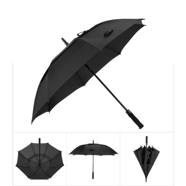 62 Inch Double Canopy Vented Automatic Stick Golf Umbrella