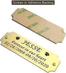 3" W x 1" H Personalized Etched Gold Name Label Art Tag