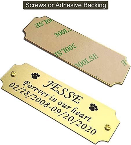 3" W x 1" H Personalized Etched Gold Name Label Art Tag