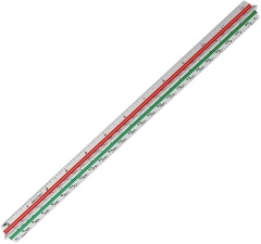 Tri-color Groove 12" Architectural Aluminum Triangular Scale