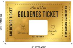 Event Raffle Surprise Scratch Greeting Card Golden Ticket