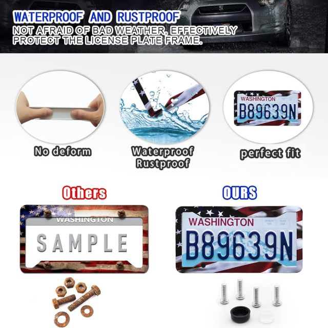 Plastic Auto Car Number Tag Holder License Plate Cover Frame