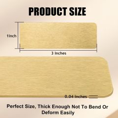 3" W x 1" H Personalized Etched Gold Name Label Art Tag