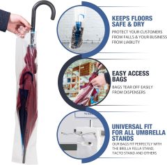 31'' Clear Wet Disposable Umbrella Bag Plastic Wrapper