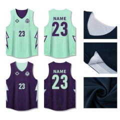 Reversible Micro Mesh Basketball Jersey Dual-Sided Shirt