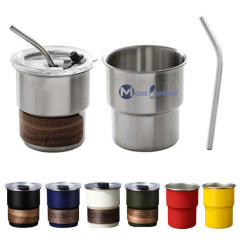 10oz Mini Stainless Steel Tumbler w/Straw Lid Cup Sleeve