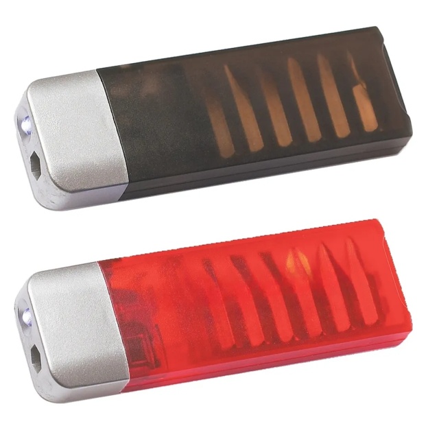 6pcs Magnetic Mini Screwdriver Tools Kit LED Torch Set