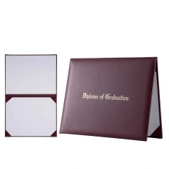 Foil Stamp Leather Diploma Cover PU Certificate Holder