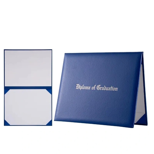 Foil Stamp Leather Diploma Cover PU Certificate Holder