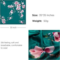 35'' Square Satin Neck Head Scarf Hair Sleeping Wrap