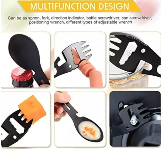 10 In 1 Multifunctional Spork Bottle Opener Camping Tool