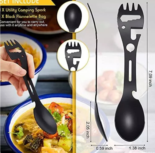 10 In 1 Multifunctional Spork Bottle Opener Camping Tool