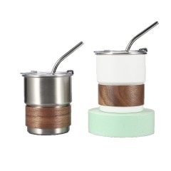 10oz Mini Stainless Steel Tumbler w/Straw Lid Cup Sleeve