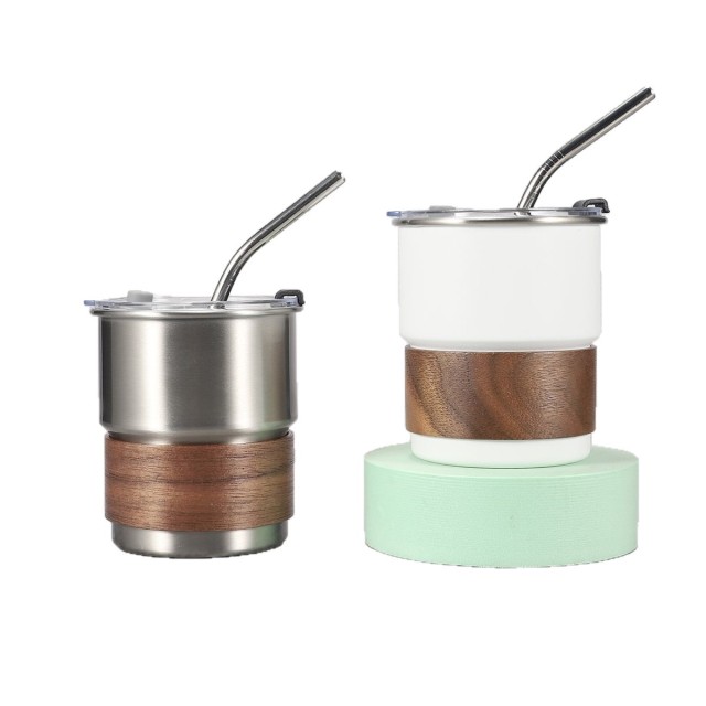 10oz Mini Stainless Steel Tumbler w/Straw Lid Cup Sleeve