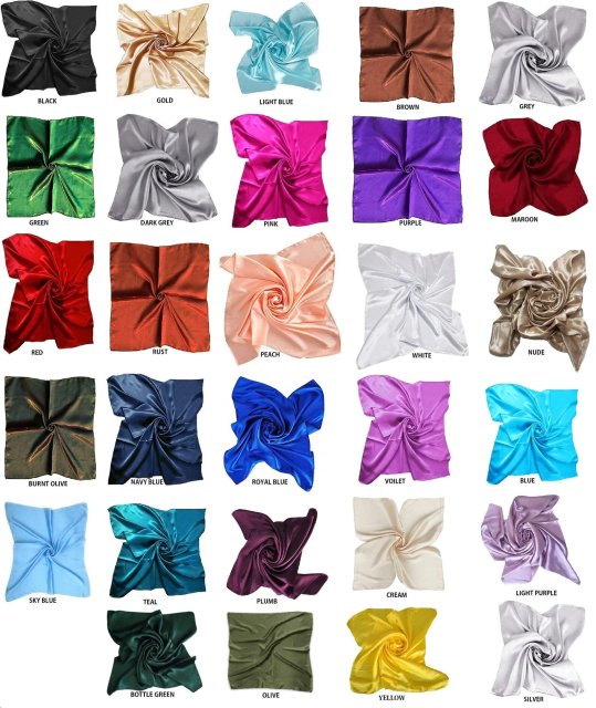 35'' Square Satin Neck Head Scarf Hair Sleeping Wrap