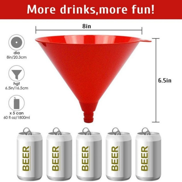 Beer Bong Tube and Funnel with Valve for Party