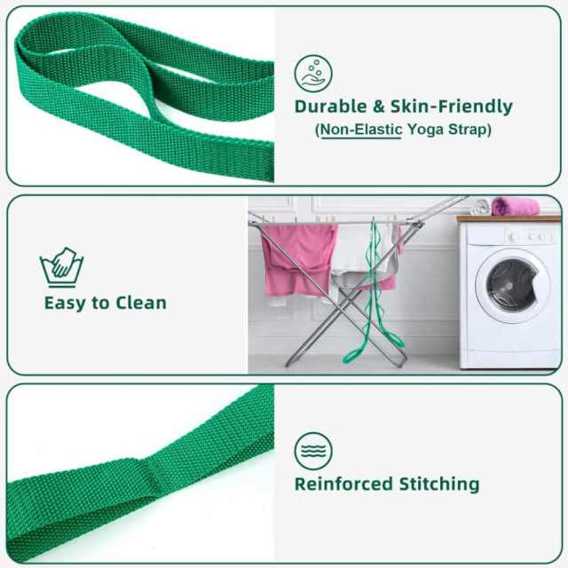 Non-Elastic Stretching Yoga Straps for Physical Therapy